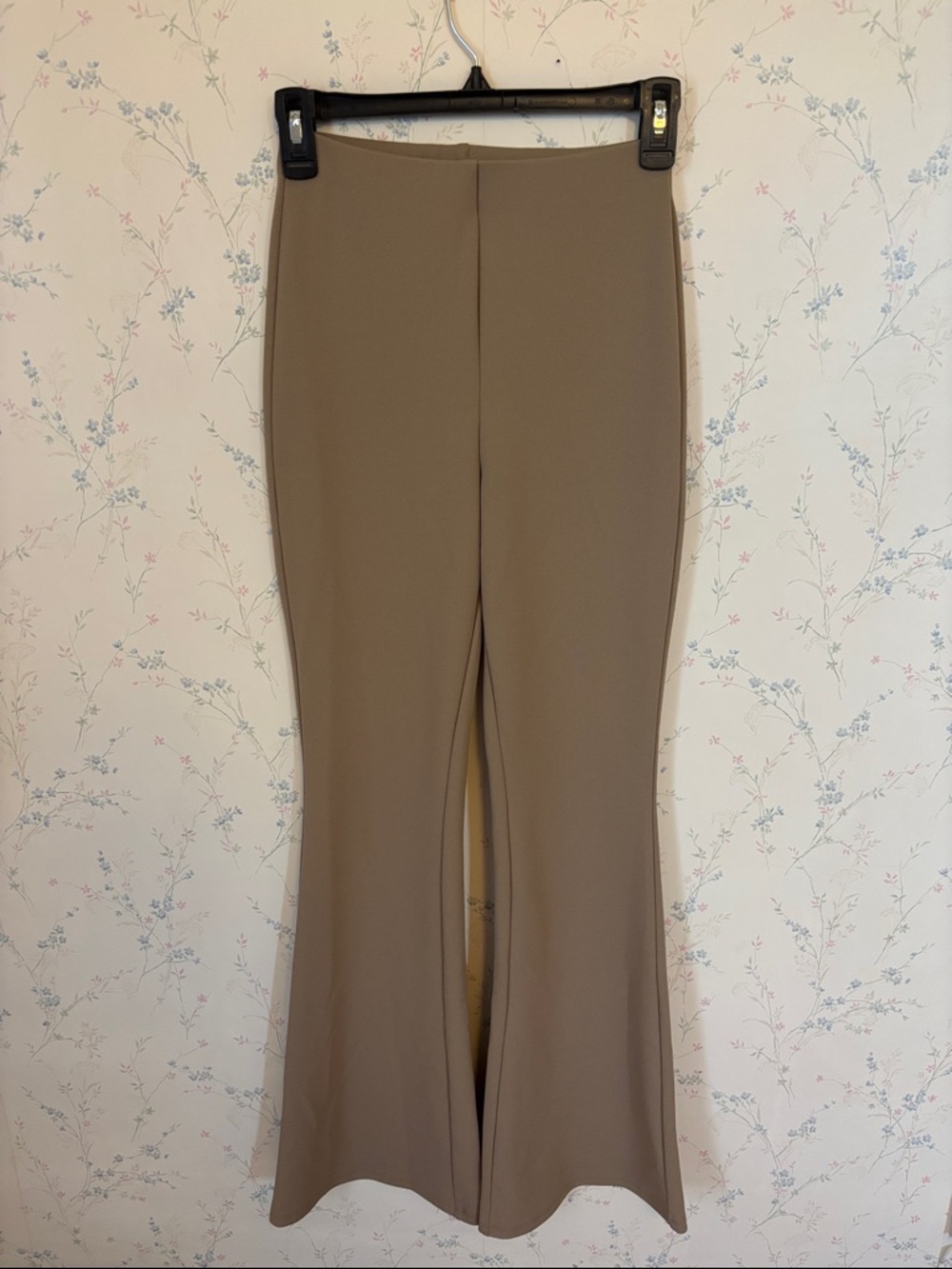 H&M Taupe High-Waist Flare Pants